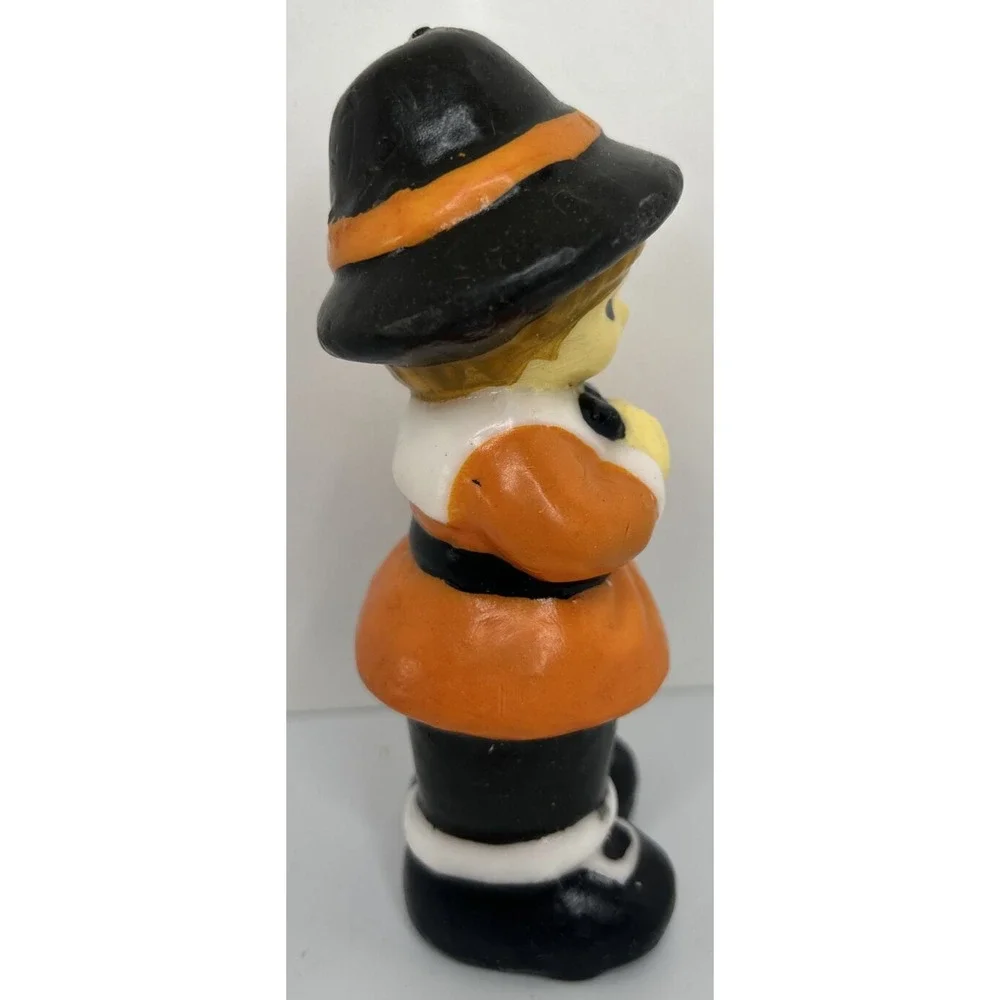 Vintage Pilgrim Boy Thanksgiving Candle 5.5